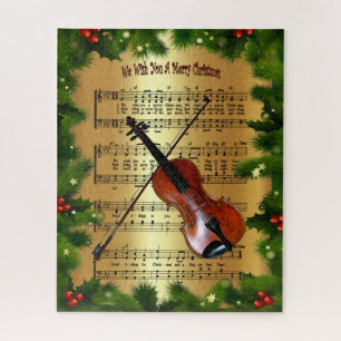 Quebra-cabeça Violin ~ "Desejamos-Lhe Um Feliz Natal" ~