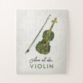 Quebra-cabeça Violin - Música Verde Marble