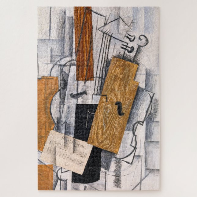 Quebra-cabeça Violino e Partitura | Georges Braque | (Vertical)