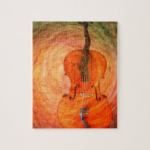 Quebra-cabeça Violoncelo surreal com notas musicais