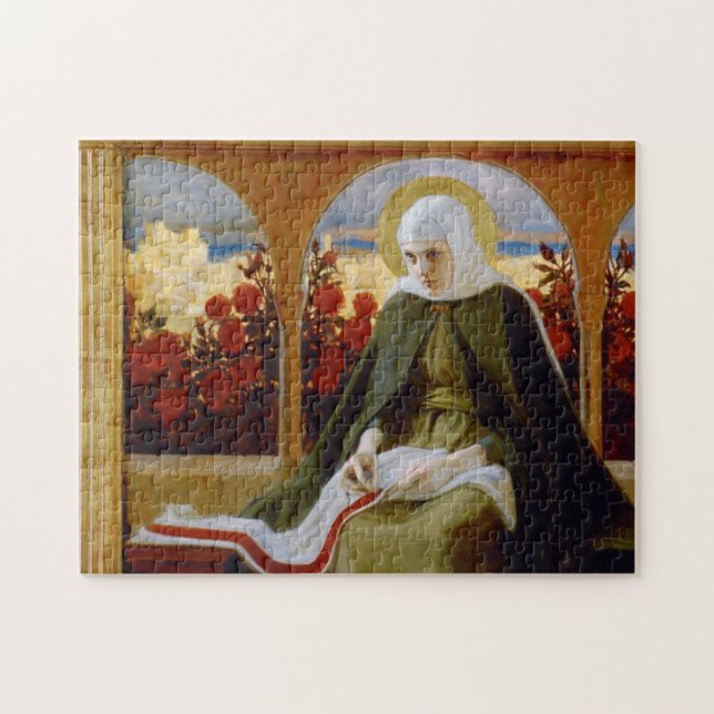 Quebra-cabeça Virgem Maria no Jardim das Rosas (Albert Edelfelt) (Horizontal)