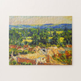 Quebra-cabeça Visão da Vila de Giverny Monet Fine Art