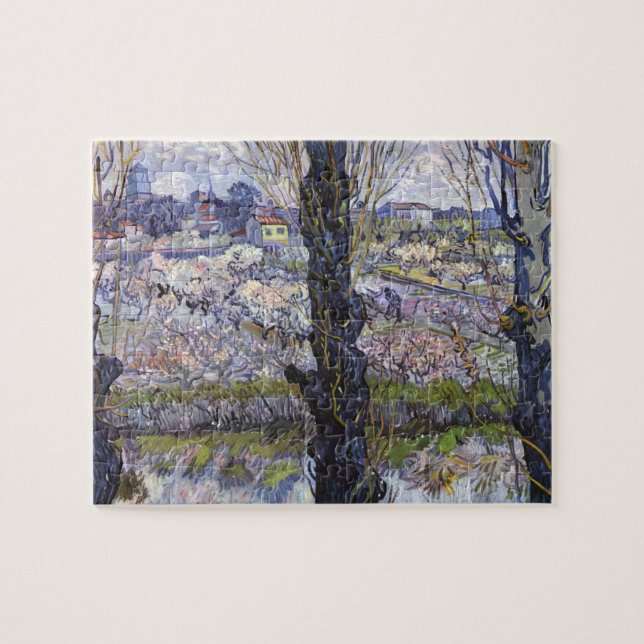 Quebra-cabeça Visão de Arles, Pomares Flores de van Gogh (Horizontal)