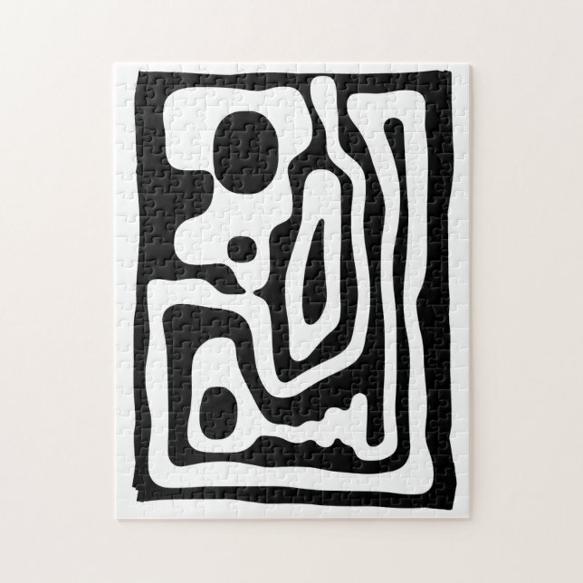 Quebra-cabeça Vise Grip: Abstrato preto e branco (Vertical)