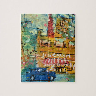 Quebra-cabeça Visita à Sorveteria Pintura / Artista Larry Lerew
