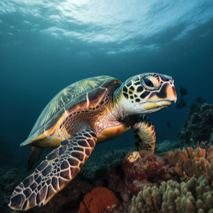 Quebra-cabeça Visiting The Coral Reef - Sea Turtle Jigsaw Puzzle