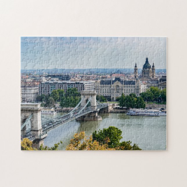 Quebra-cabeça Vista aérea da Ponte das Correntes em Budapeste, H (Horizontal)