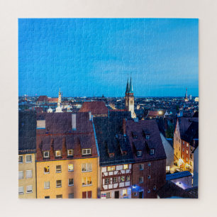 Quebra-cabeça Vista da cidade antiga de Nuremberga à noite