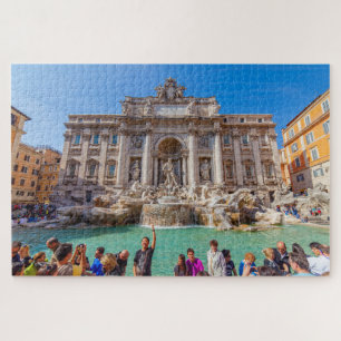 Quebra-cabeça Vista da fonte Trevi com turista, Roma, Itália