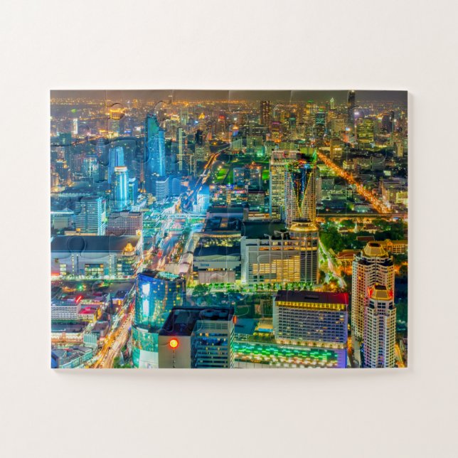 Quebra-cabeça Vista de Bangkok à noite (Horizontal)