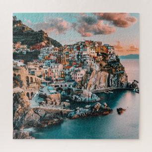 Quebra-cabeça Vista de Pastel Harbor de Itália no Sunset