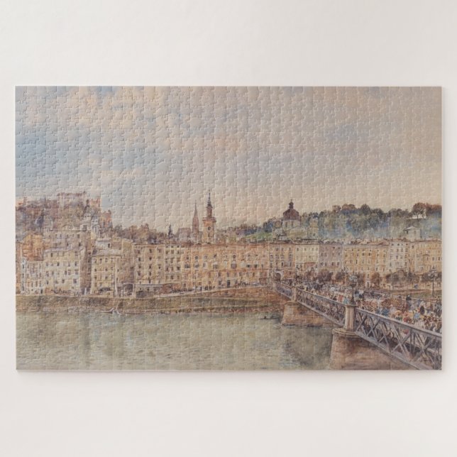 Quebra-cabeça Vista de Salzburgo (por Rudolf von Alt) (Horizontal)