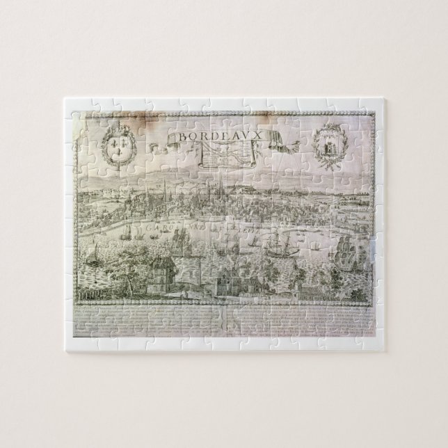 Quebra-cabeça Vista do Bordéus e do rio Garona, assinada perto (Horizontal)