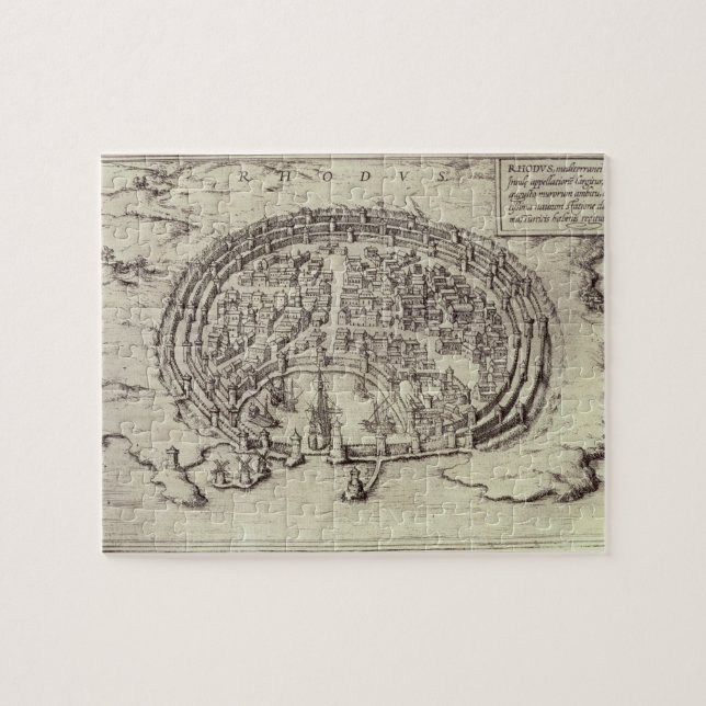 Quebra-cabeça Vista do Rodes, 'do teatro das cidades principais (Horizontal)