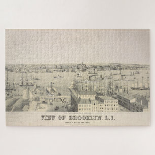 Quebra-cabeça Vista Ilustrativa do Brooklyn NY (1846)