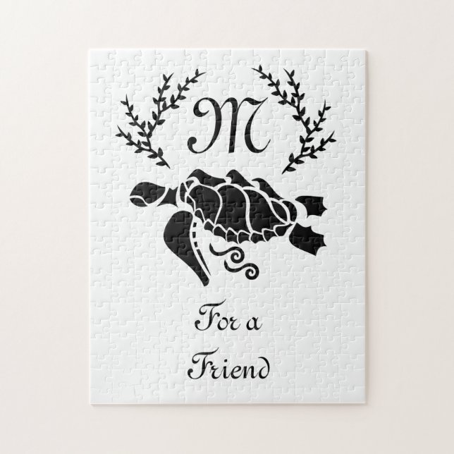 Quebra-cabeça Vista lateral da tartaruga do mar Negro (Vertical)