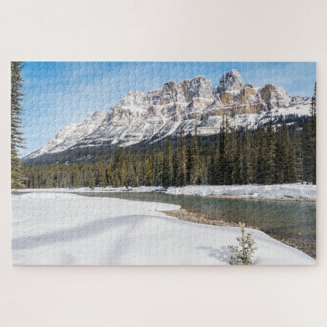 Quebra-cabeça Vista majestosa da montanha Castle no inverno (Horizontal)