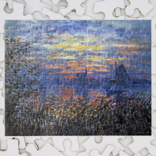 Quebra-cabeça Vista Marinha com um Pôr do Sol por Claude Monet