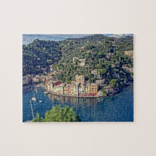 Quebra-cabeça Vista para Portofino, Itália - 8x10 - 100 pcs.
