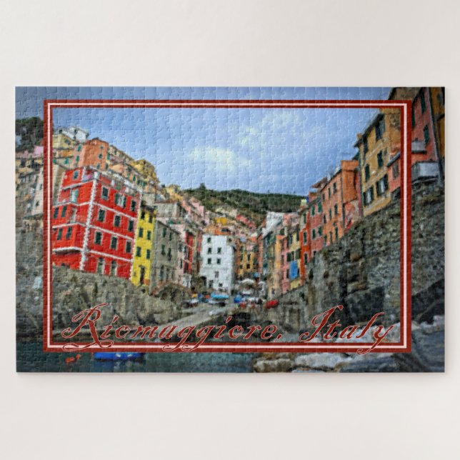 Quebra-cabeça Vista pintada de Riomaggiore, Itália - 20x30 poleg (Horizontal)