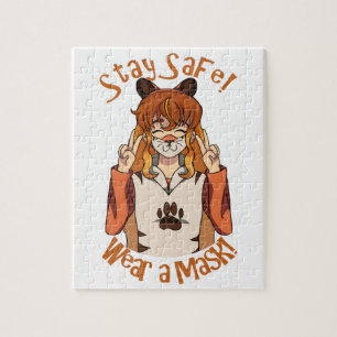 Quebra-cabeça Vista uma máscara!