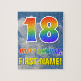 Quebra-cabeça Visualização de Arco-íris "18" & "FELIZ ANIVERSÁRI
