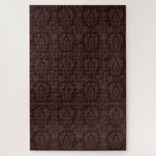 Quebra-cabeça Vitoriano Tapeçaria Vintage Damask Brown Patterno