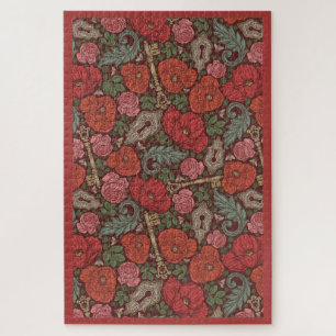 Quebra-cabeça Vítoro Steampunk Velho Chave de Bloqueio Poppies V