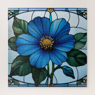 Quebra-cabeça Vitraça de flor azul