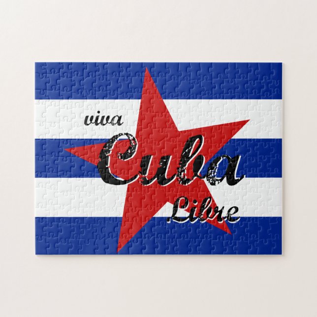 Quebra-cabeça Viva Cuba Libre, Havana, Fidel Castro, Che Guevara (Horizontal)