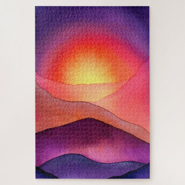 Quebra-cabeça Vivid Purple And Orange Sunset Jigsaw Puzzle (Vertical)