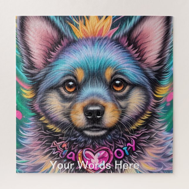 Quebra-cabeça Vivid Rainbow Neon Psychedelic Nature & Willife (Vertical)