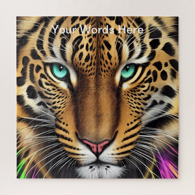 Quebra-cabeça Vivid Rainbow Neon Psychedelic Nature & Willife (Vertical)