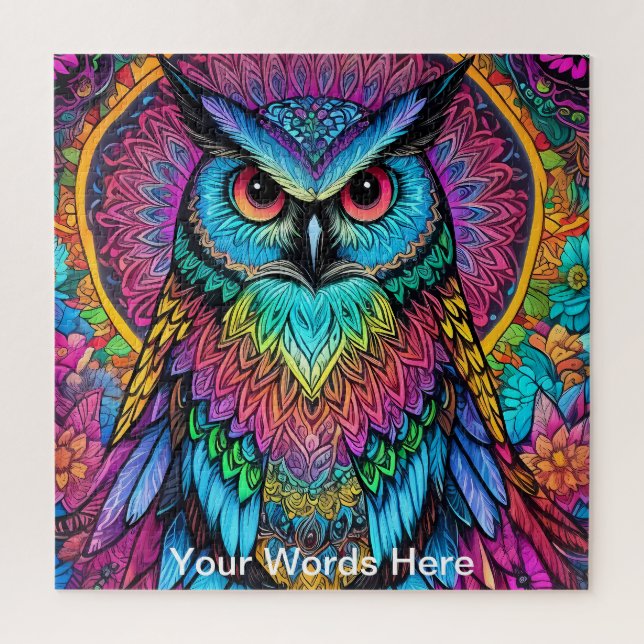 Quebra-cabeça Vivid Rainbow Neon Psychedelic Nature & Willife (Vertical)