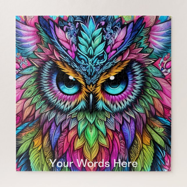 Quebra-cabeça Vivid Rainbow Neon Psychedelic Nature & Willife (Vertical)