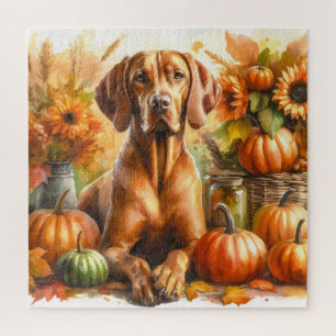 Quebra-cabeça Vizsla Fall Watercolor Húngaro