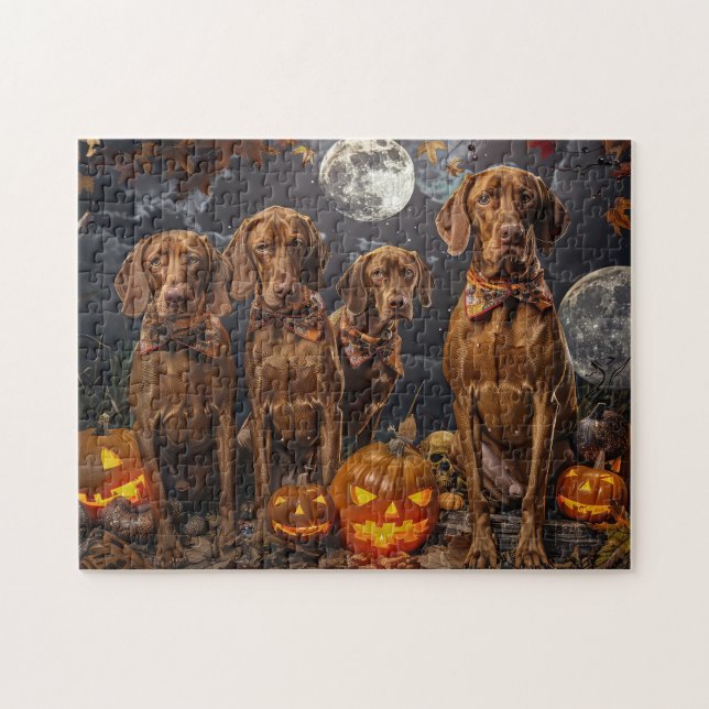 Quebra-cabeça Vizsla Halloween Assustador (Horizontal)