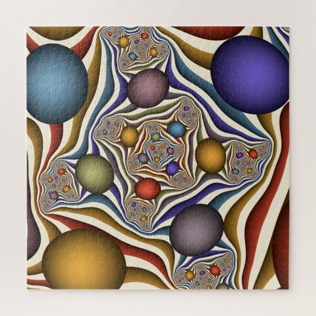 Quebra-cabeça Voando, Arte Fractal Moderna Abstrato Colorida (Vertical)