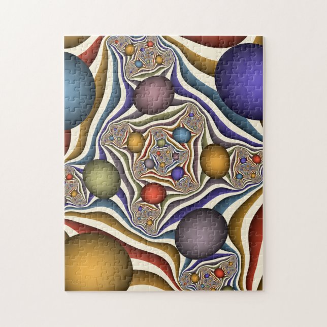 Quebra-cabeça Voando, Arte Fractal Moderna Abstrato Colorida (Vertical)