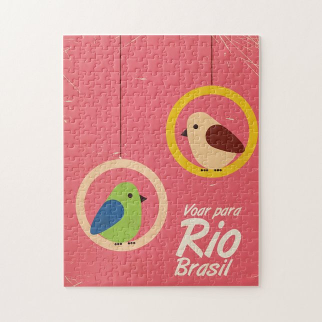 Quebra-cabeça Voar para o Rio, poster de viagens Brasil. (Vertical)