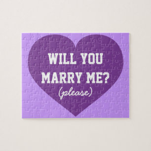 Quebra-cabeça Você casar-me-á? coração roxo