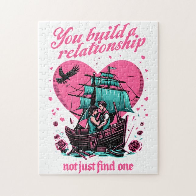 Quebra-cabeça Você constrói um relacionamento, não apenas encont (Vertical)