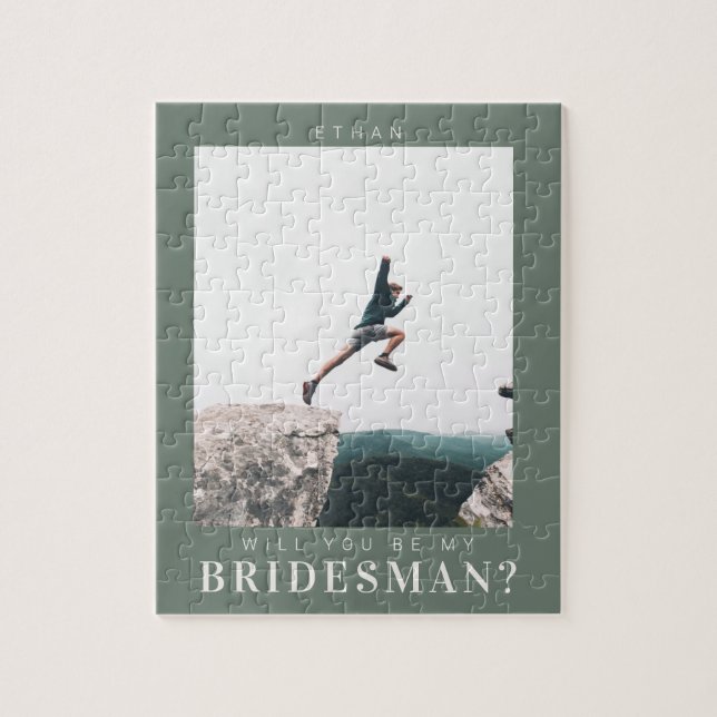 Quebra-cabeça Você será meu Bridesman Foto Minimalista Moderna (Vertical)