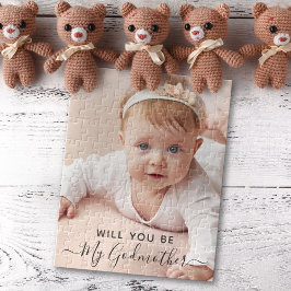 Quebra-cabeça Você Será Minha Padrinha Clássica Personalizada Fo