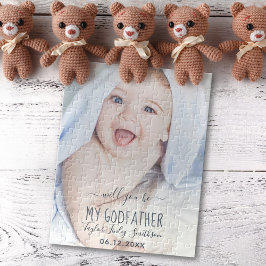 Quebra-cabeça Você Será O Meu Padrinho, Foto Personalizada E Bon