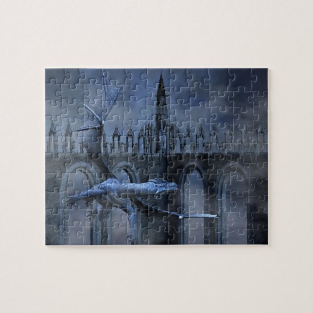 Quebra-cabeça Vôo azul do dragão (Horizontal)