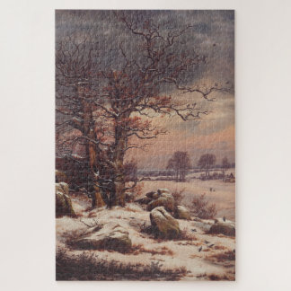 Quebra-cabeça Vordingborg in Winter by J.C. Dahl Fine Art