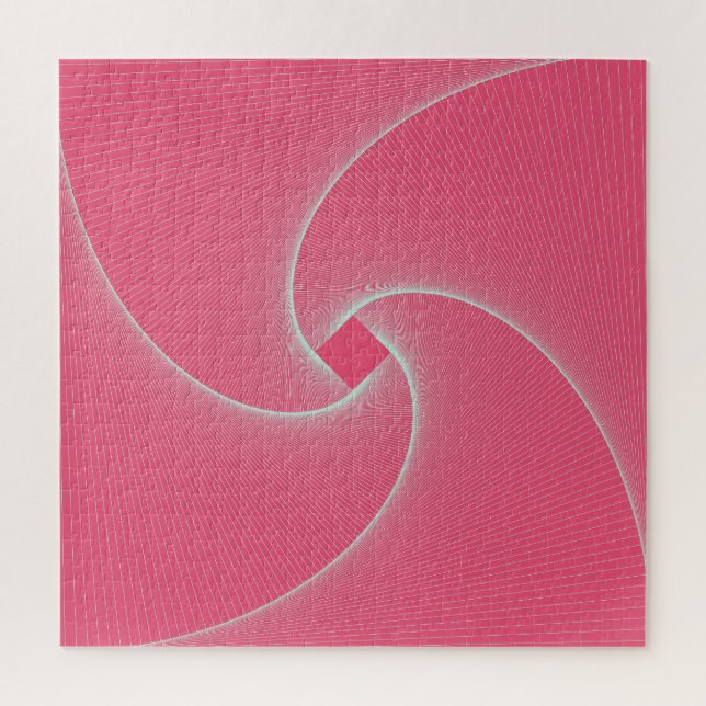 Quebra-cabeça Vórtex quadrado delineado, rosa-veludo. (Vertical)