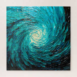 Quebra-cabeça Vórtice Abstrato de Oceano Turquesa