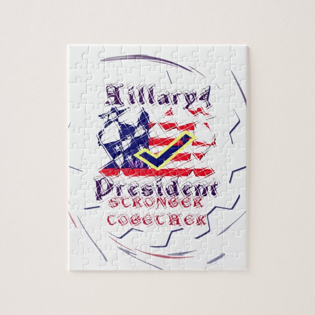 Quebra-cabeça Votar na Hillary USA Fortalecendo Minha Preside (Vertical)